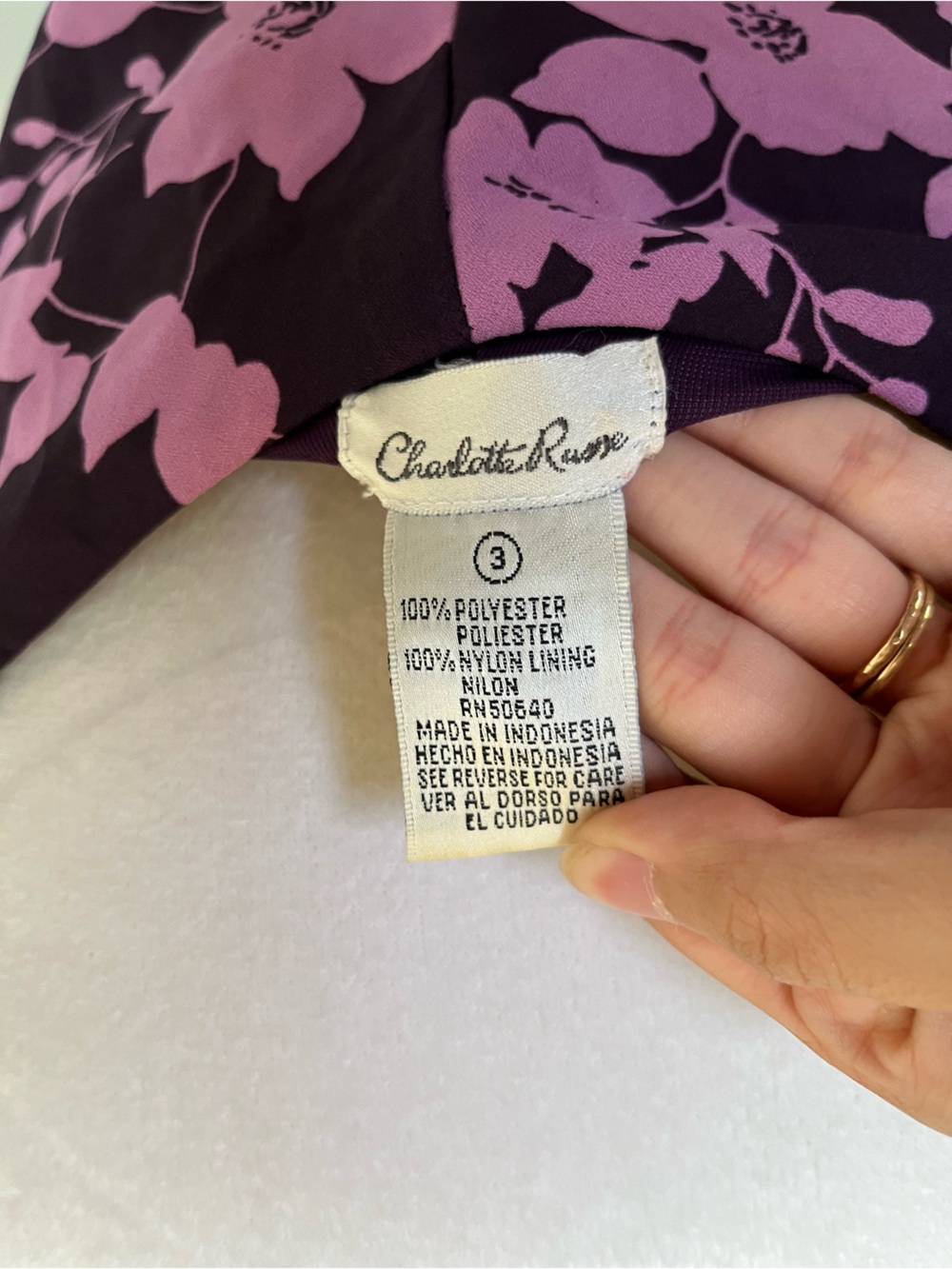 Y2K Charolette Russell Purple Floral Midi Dress size 3 - Picture 6 of 6